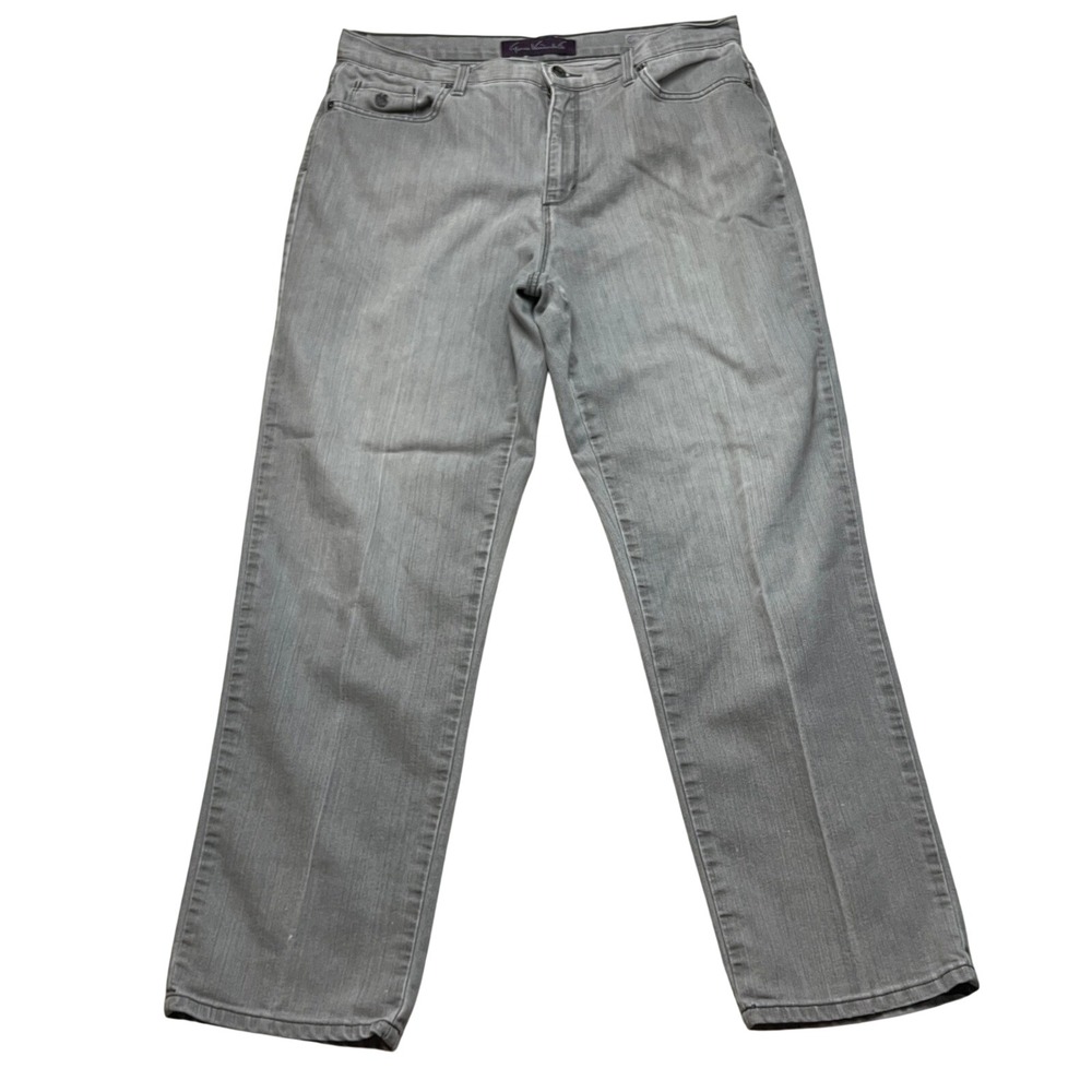 Gloria Vanderbilt Jeans Womens 12 Gray Amanda Straight High Rise Classic Stretch